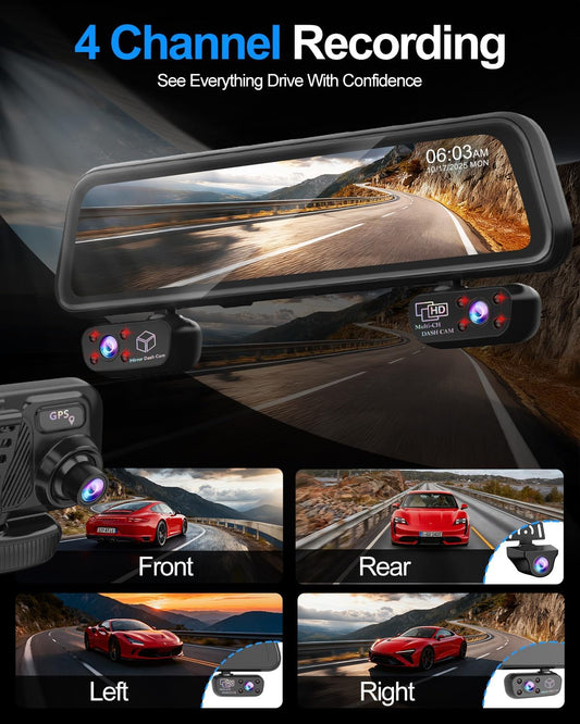 M2MAX Rear View Mirror Dash Cam