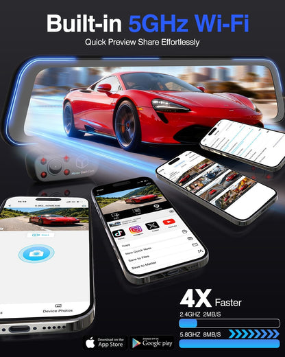 M2MAX Rear View Mirror Dash Cam