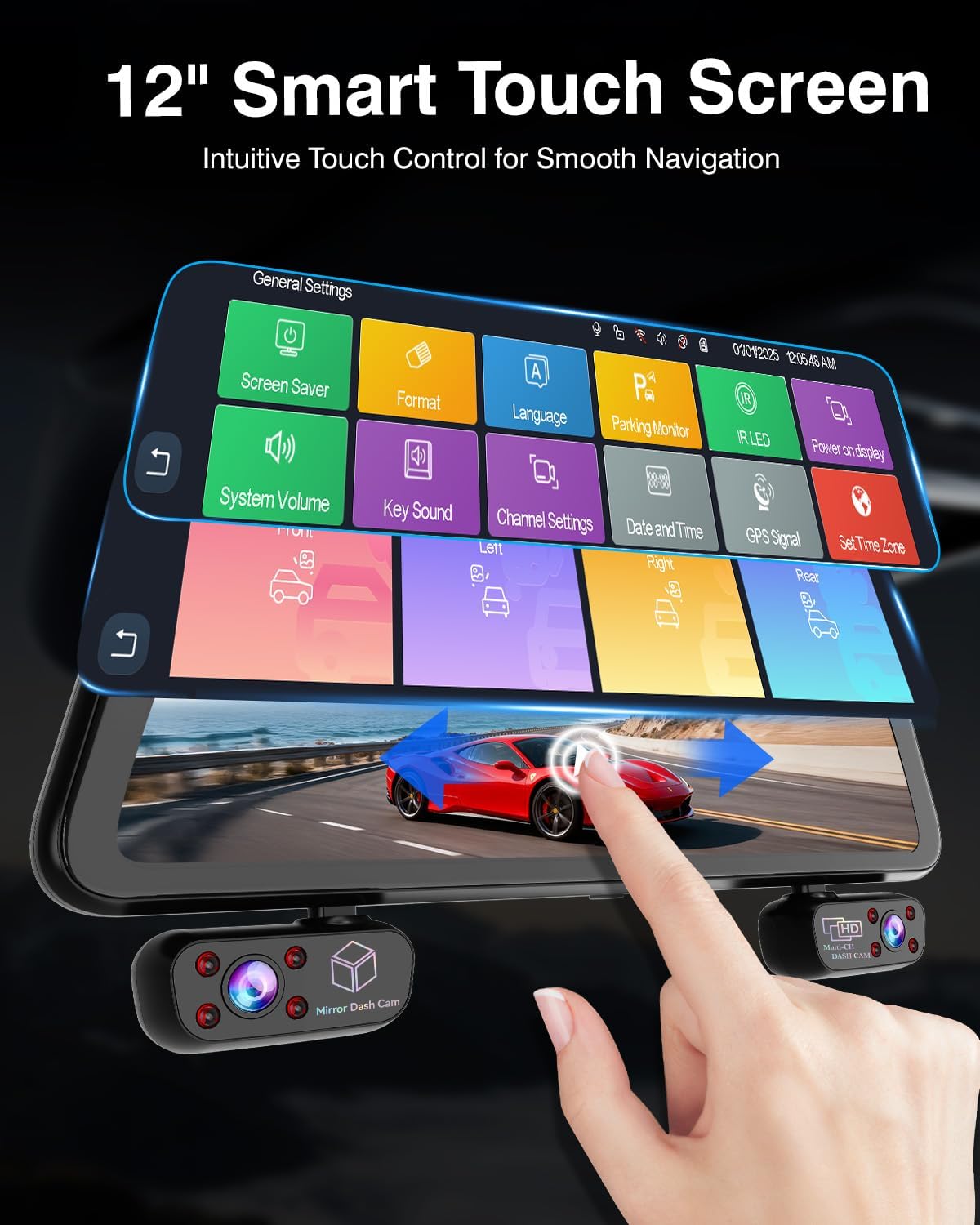 M2MAX Rear View Mirror Dash Cam